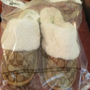 Coach Faux Fur Slippers